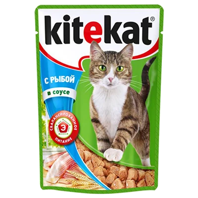 Влажный корм "Kitekat" с рыбой в соусе, 85 г
