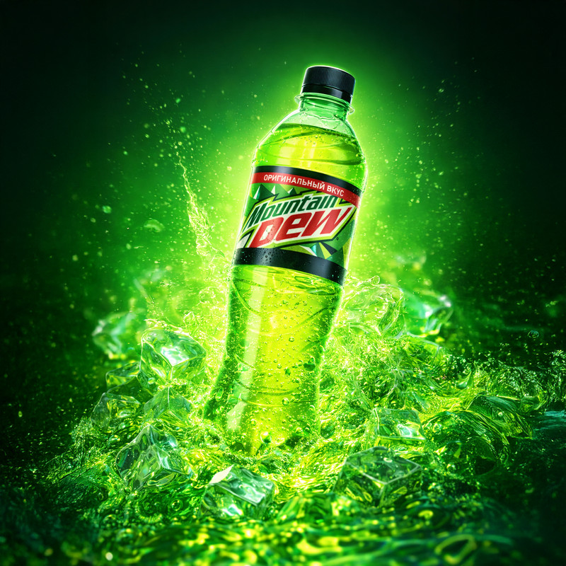 Напиток газированный, Mountain Dew, безалкогольный, 0,5 л
