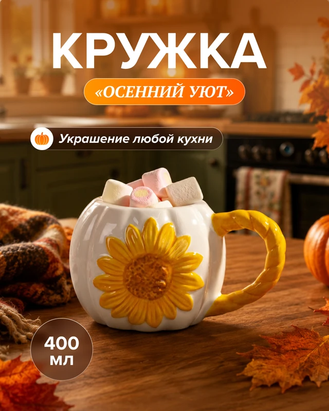 Кружка "Осенний Уют", 400 мл, в ассортименте