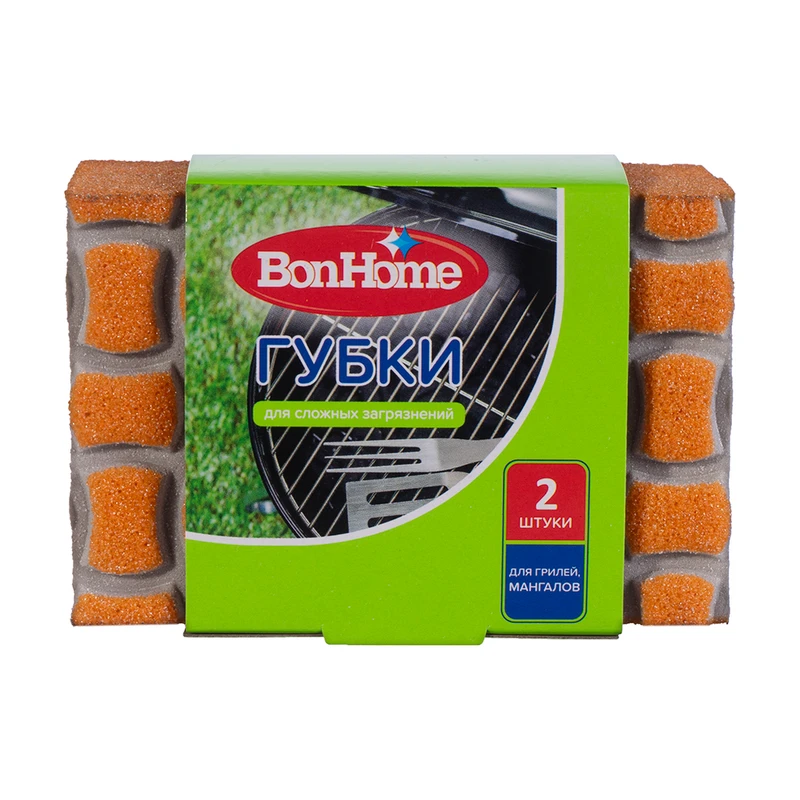 Губки для сложных загрязнений, BonHome, 2 шт., в ассортименте