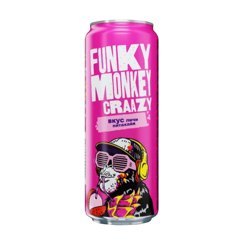 Напиток газированный, Funky Monkey Craazy, безалкогольный, 0,45 л, в ассортименте