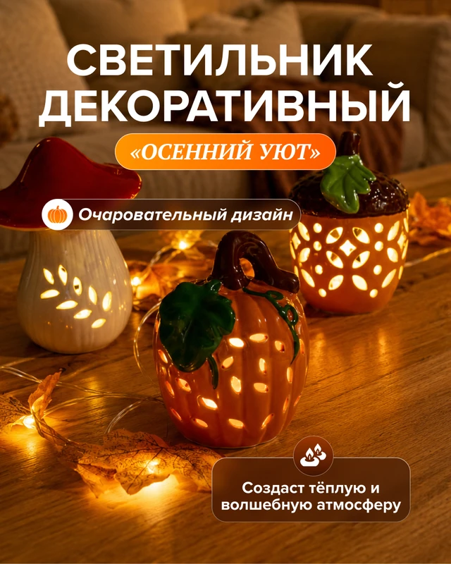 Светильник "Осенний уют", в ассортименте