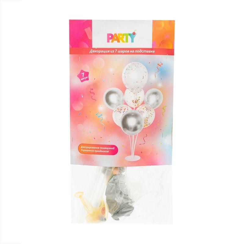 Декорация из 7 шаров на подставке, Party, в ассортименте