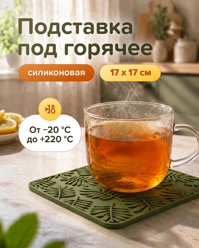 Подставка под горячее, O'Kitchen, 17x17 см, в ассортименте