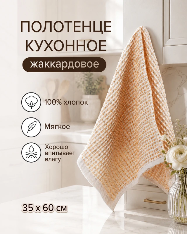 Полотенце кухонное жаккардовое, 35x60 см