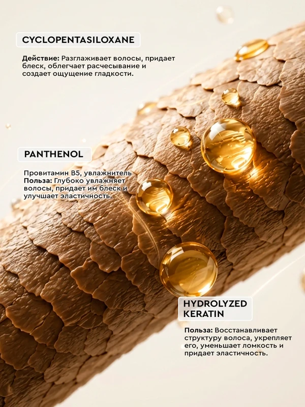 Несмываемый крем-уход для волос "Кератиновое восстановление", HEDEX, 15 в 1, 200 мл