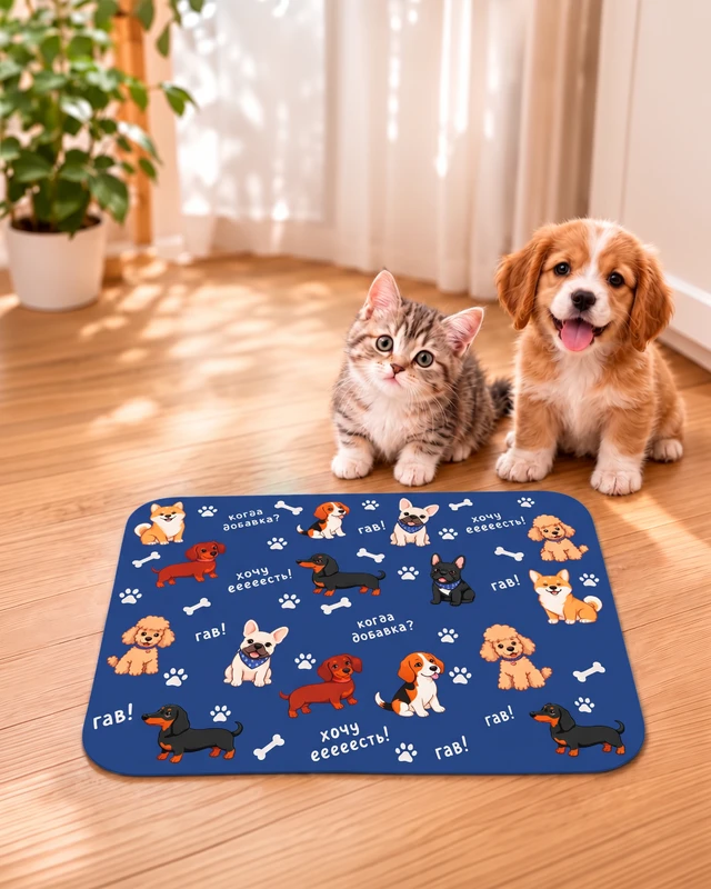Коврик под миски для животных, Pet Club, 40х30 см, в ассортименте
