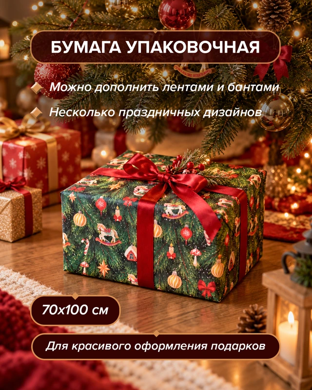 Бумага упаковочная, MILAND, 70х100 см, в ассортименте