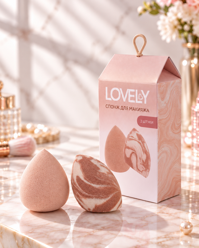 Спонж для макияжа, LOVELY, 2 шт., в ассортименте
