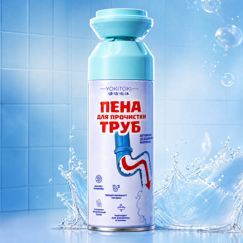Пена для прочистки труб, YOKITOKI, 300 мл