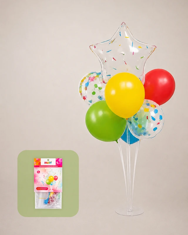 Декорация из 7 шаров на подставке, Party, в ассортименте