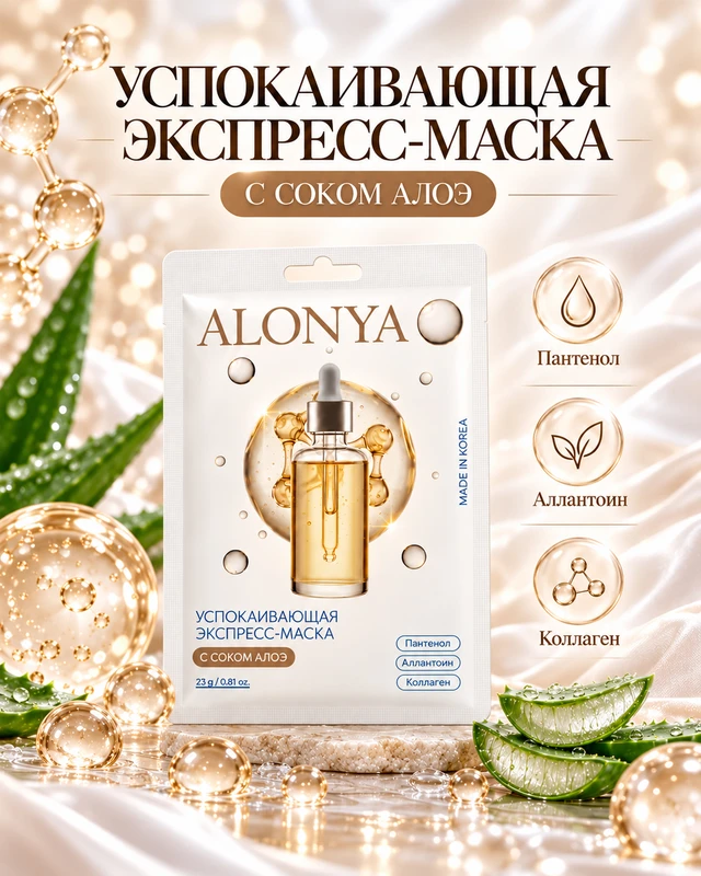 Экспресс-маска для лица "ALONYA", 23 г, в ассортименте