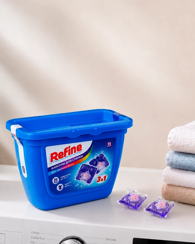 Капсулы для стирки, Refine, 15 шт., в ассортименте