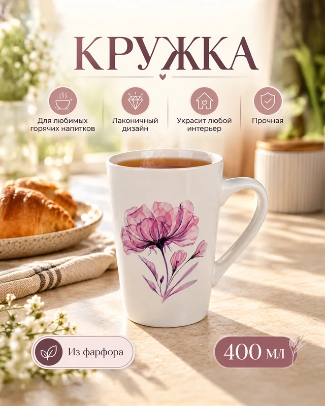 Кружка, O'Kitchen, 400 мл, в ассортименте